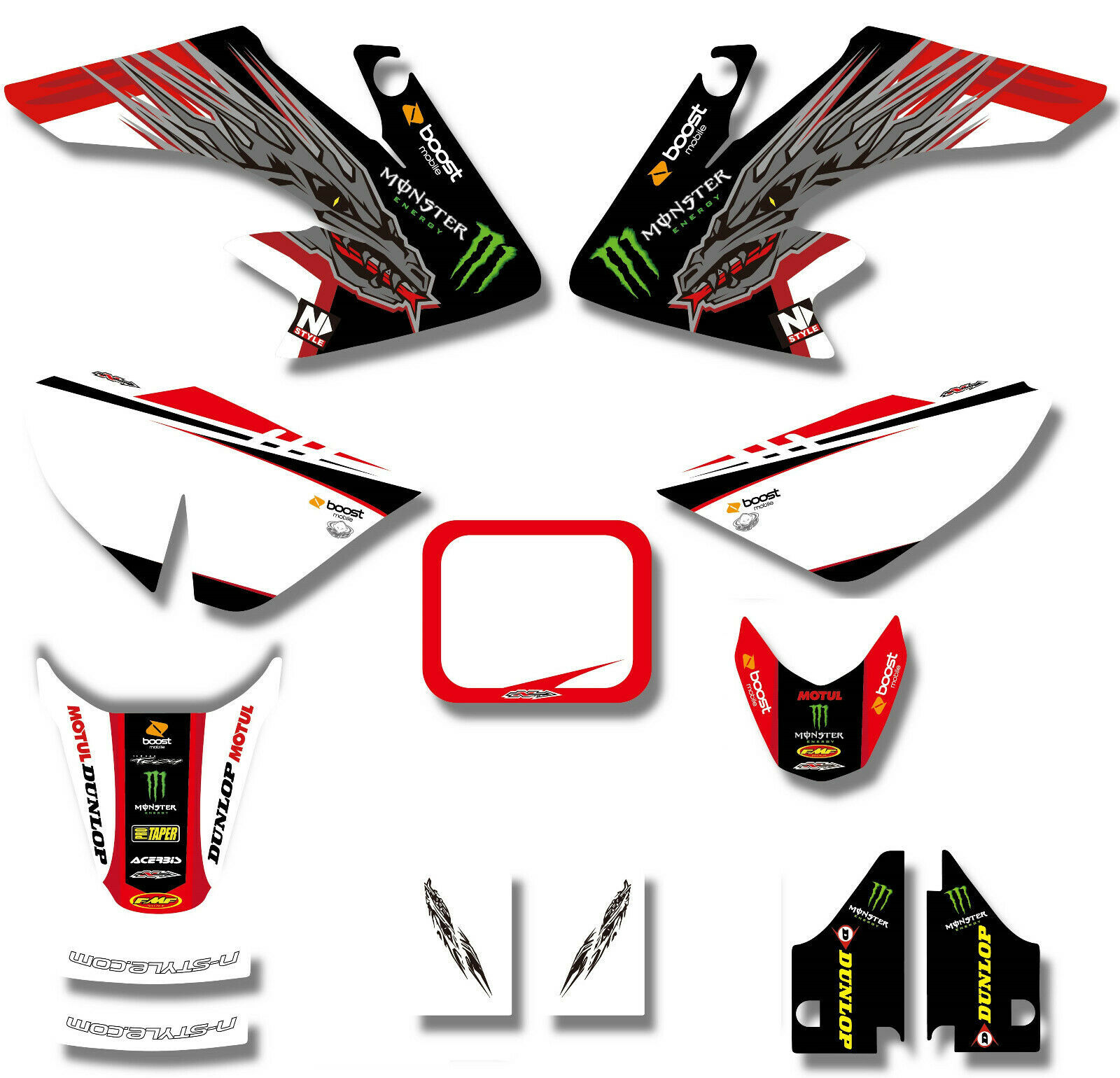 BLYGO 3M BOOST MONSTER Decal Sticker Kit S073 CRF50 Fairing PITPRO Dirt Bike