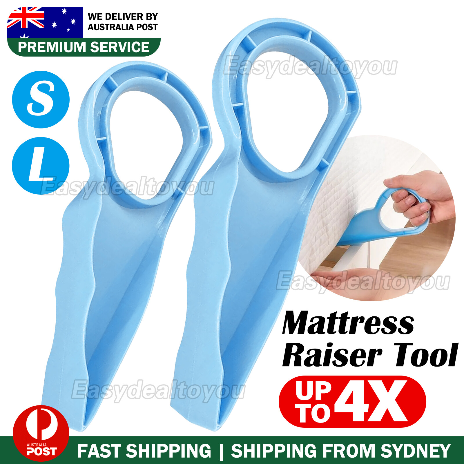 VOVOWOO 2PCS Ergonomic Mattress Lifter Wedge ABS Blue 35cm Bed Making Elevator
