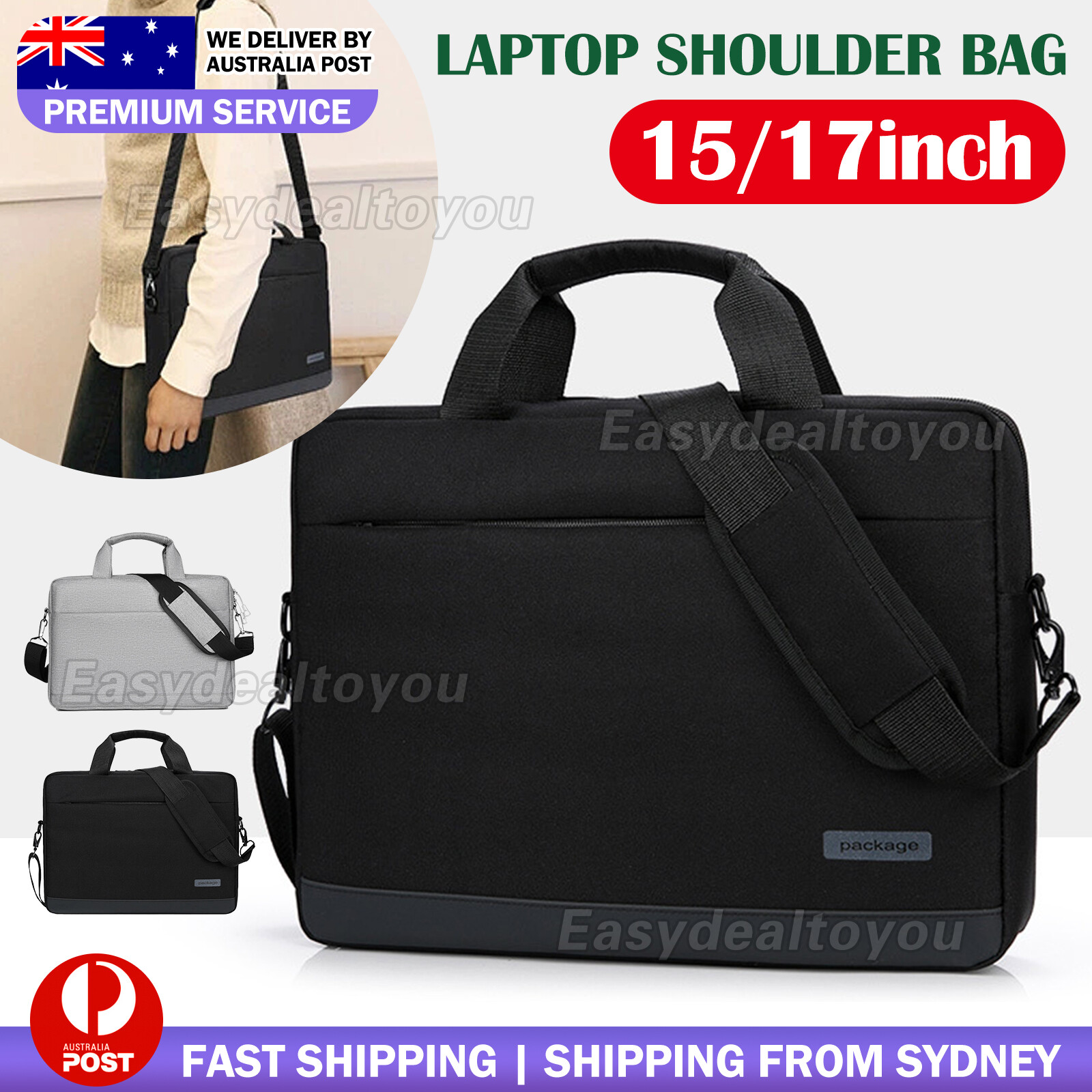 VOVOWOO Laptop Shoulder Briefcase 15-17 Padded Water-Resistant Macbook Lenovo