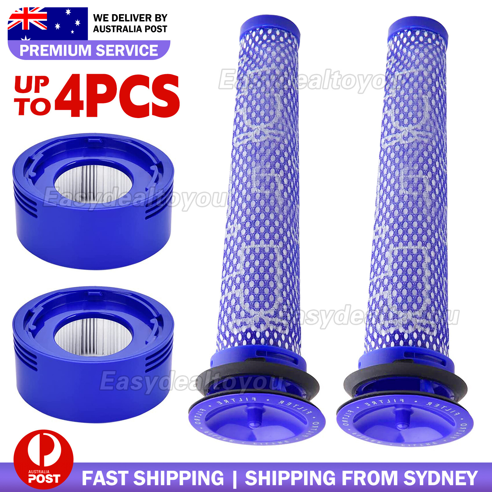 Dyson V7 V8 Washable Pre Motor Filter Blue Handheld Vacuum Parts 2/4 Set