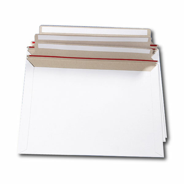 50pcs White 300gsm Semi Rigid Business Envelope Self-seal Cardboard 220mm-DL