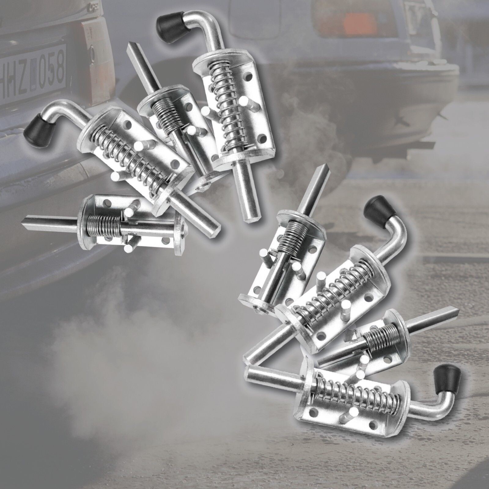 8x Zinc Plated Spring Bolt Latch Catch Locks 10 136MM Pin 72 40MM Base Plate