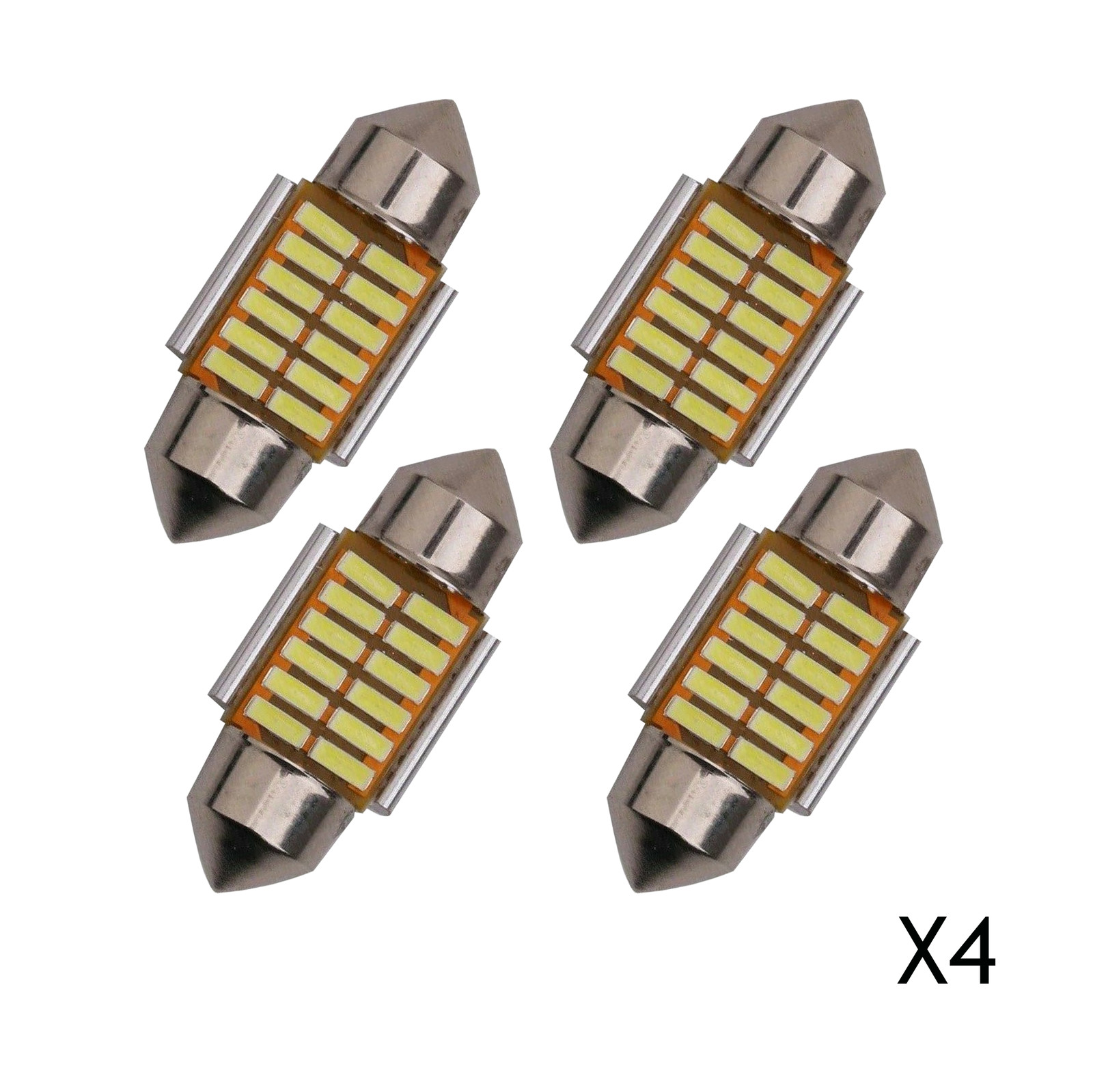 4pc 12V 31MM 12 SMD LED Festoon Interior Car Light Bulb Bright White Dome Lamp
