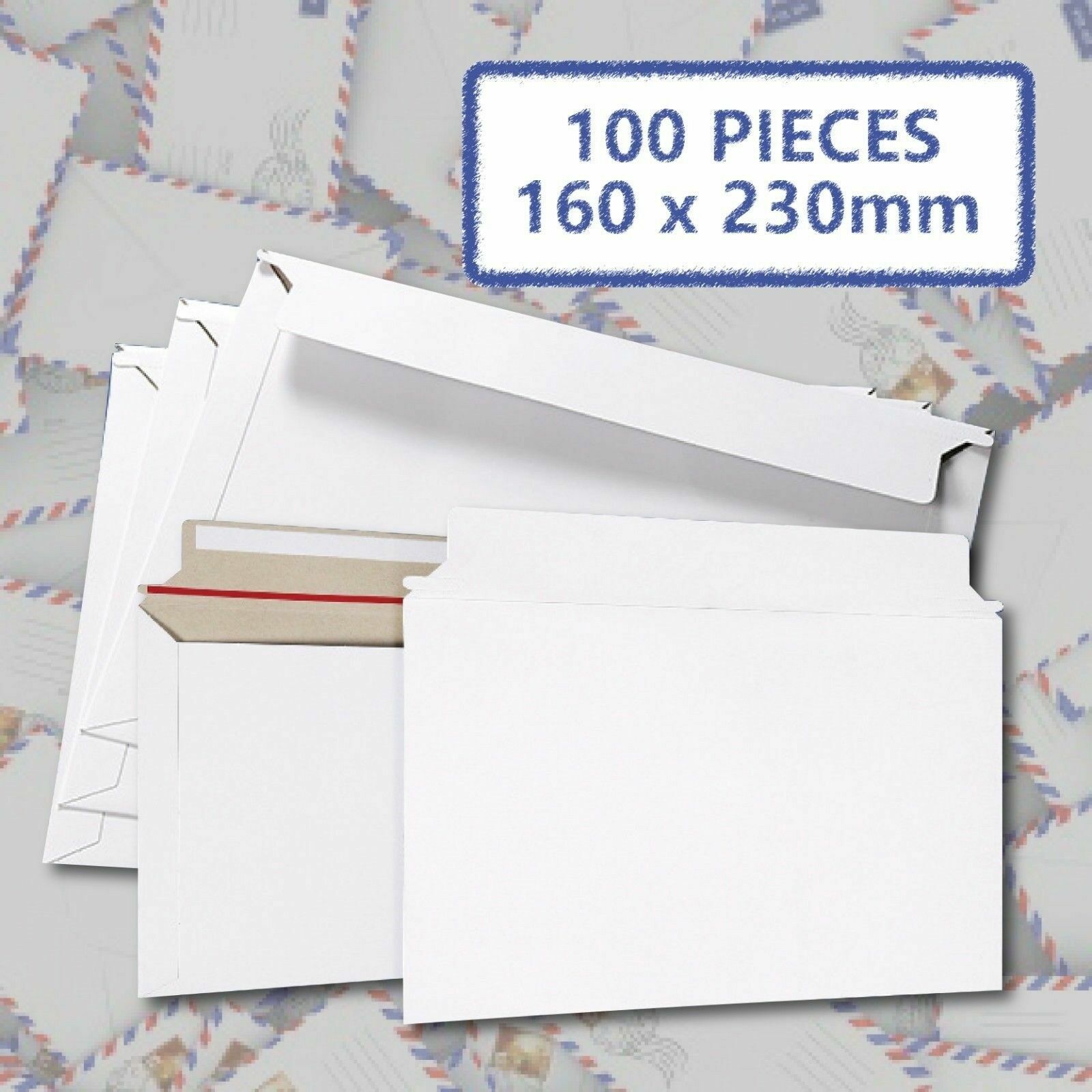 100x 300gsm C5 A5 160mm 230mm White Self-seal Semi Rigid Card Mailer Envelopes