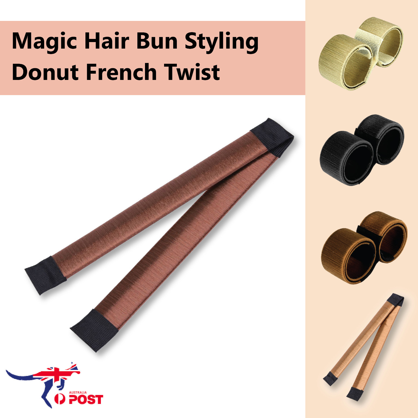 Women Magic Hair Bun Maker Snap Donut French Twist Band Black All Hair Types