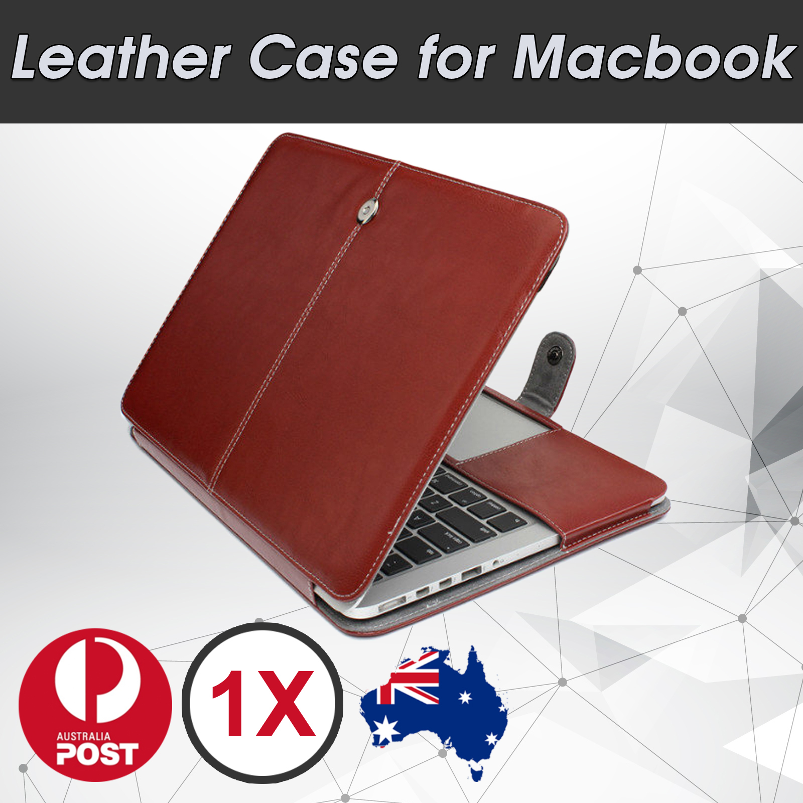 Magnet Leather Sleeve Case For Apple MacBook Air 11.6 Black Magnetic Closure
