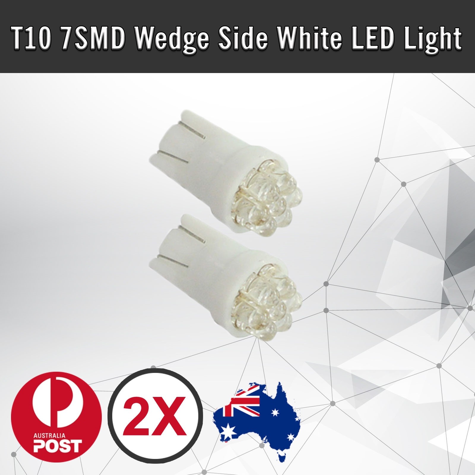 2pcs T10 168 194 501 W5W White 7 Smd LED Wedge Car Bulb Lamp 12V Side Light