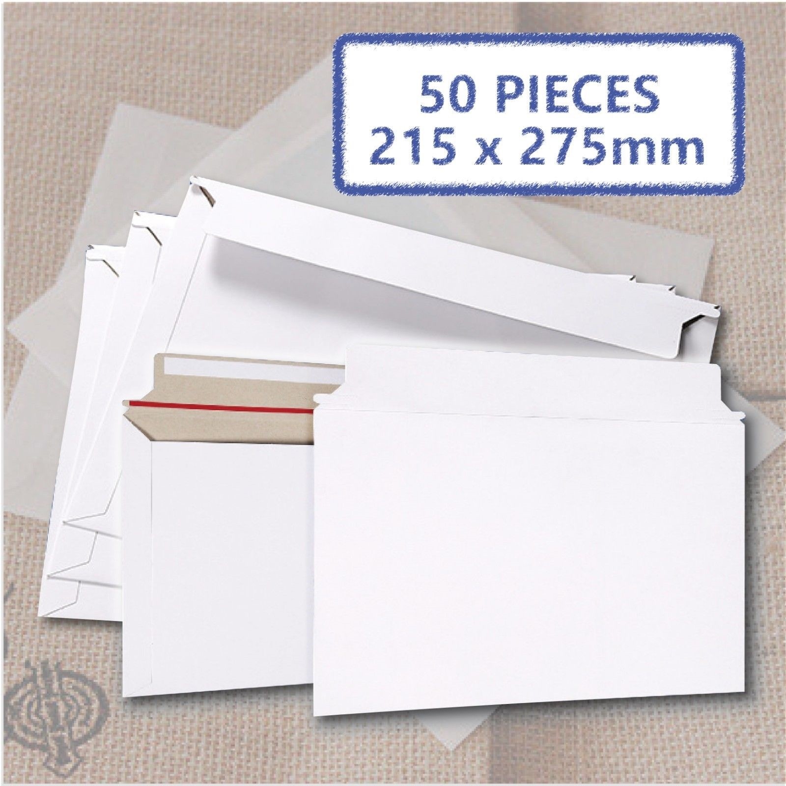 50x 300gsm 02 Semi Rigid Heavy Duty Tough Envelope Card Mailer 215X275MM