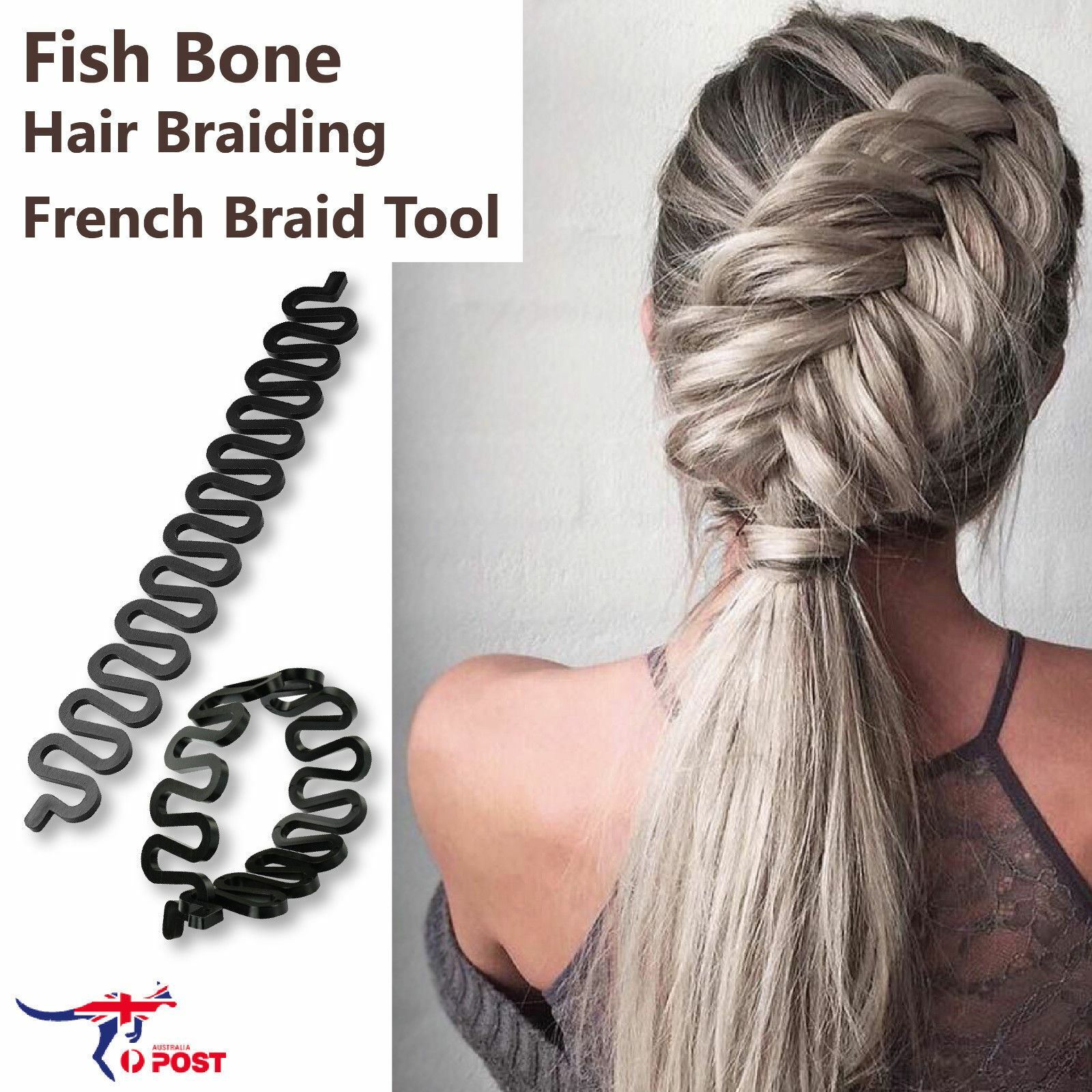 Fish Bone Hair Braiding French Braid Tool Magic Twist Bun Maker Plastic 19 2.5cm
