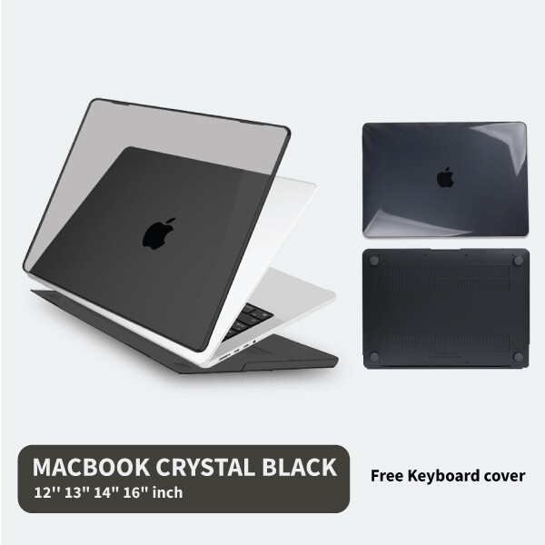 MacBook Air Pro Polycarbonate Hard Case Keyboard Screen Cover Black 13 inch