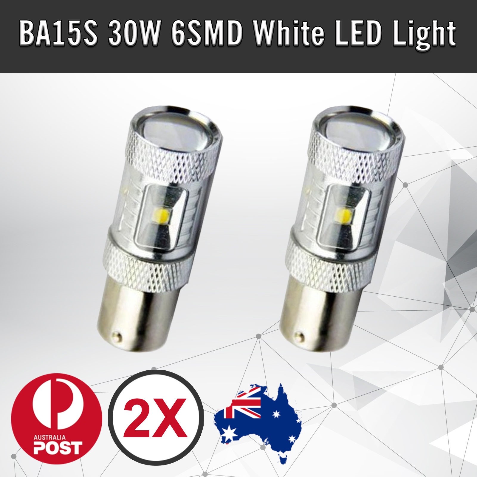 2pcs P21W BA15S 1156 CREE LED Bulbs 12V 6W 600 Lumen ERROR FREE White Reverse