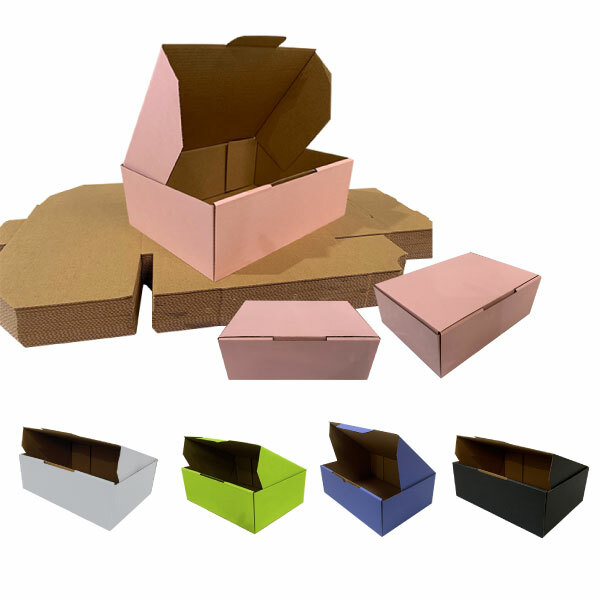10pcs B6 Cardboard Mailer Box Shipping Carton 220 160 77mm White Pink E-Flute