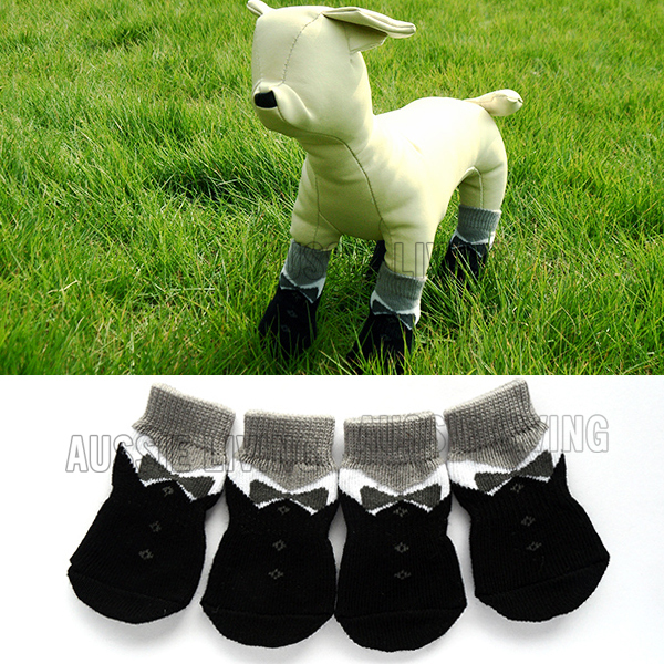 Dog Socks Non-Slip Anti-Skid Black XS XL Puppy Cat Pet Shoes Cotton Blend Grip