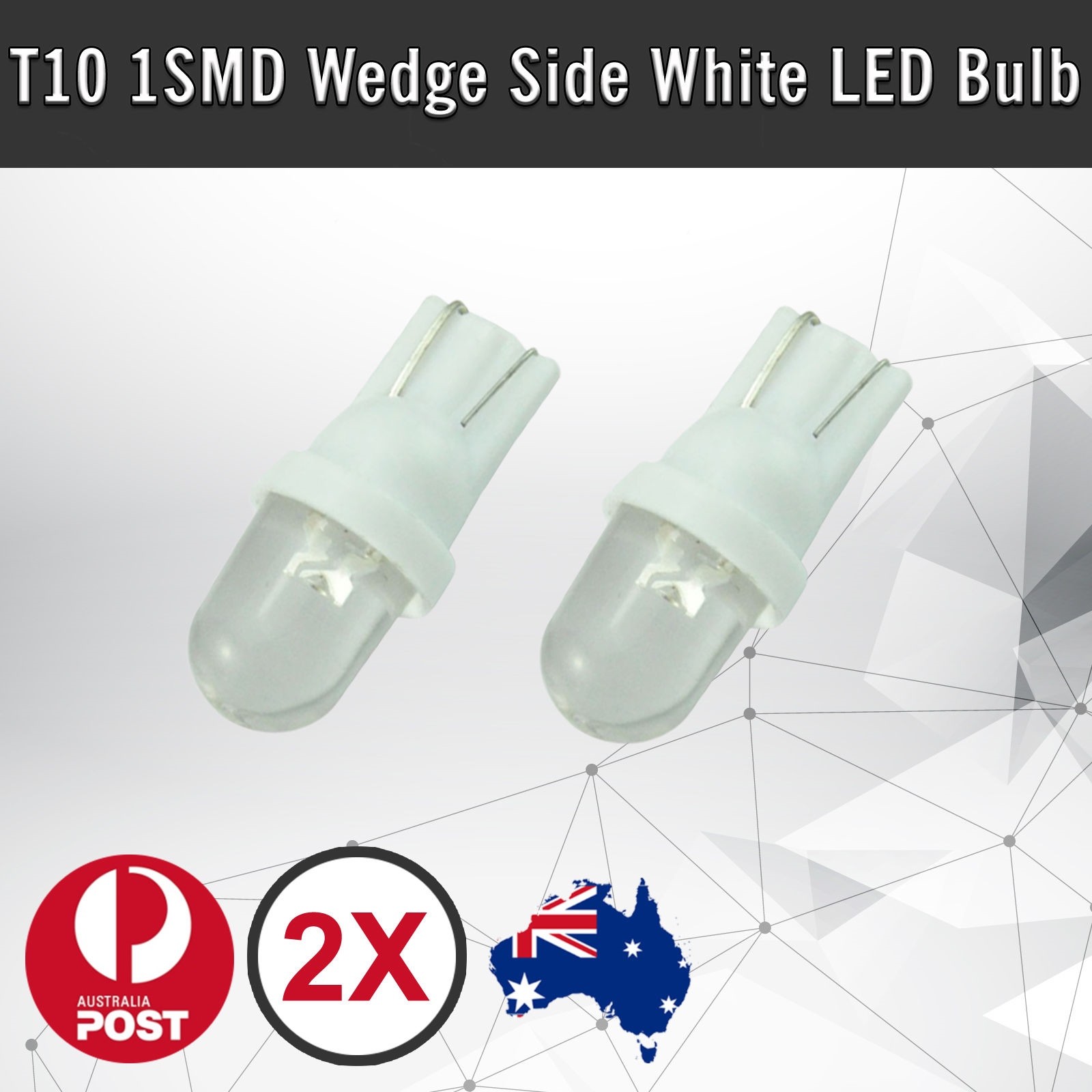 2pcs T10 168 194 501 W5W White LED Wedge Bulb DC 12V Number Plate Side Light