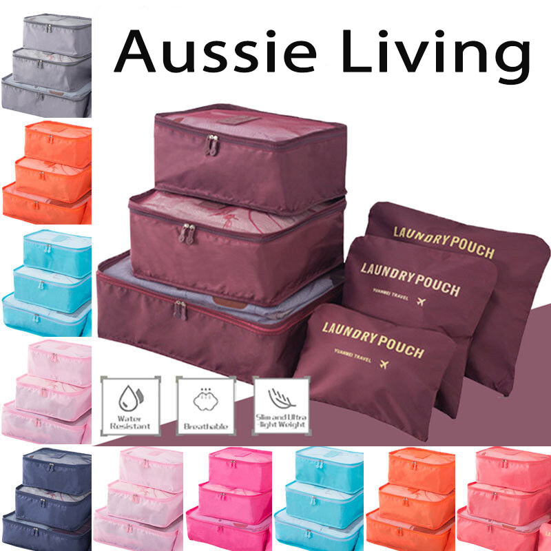 6 Pcs Nylon Lightweight Packing Cube Travel Luggage Organizer Underwear Socks