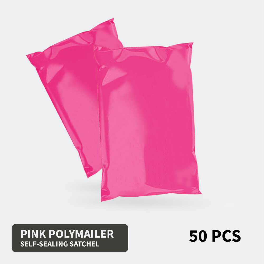 50 Pink Poly Mailer Plastic Satchel Self Sealing Shipping Bag 4 Sizes Recyclable