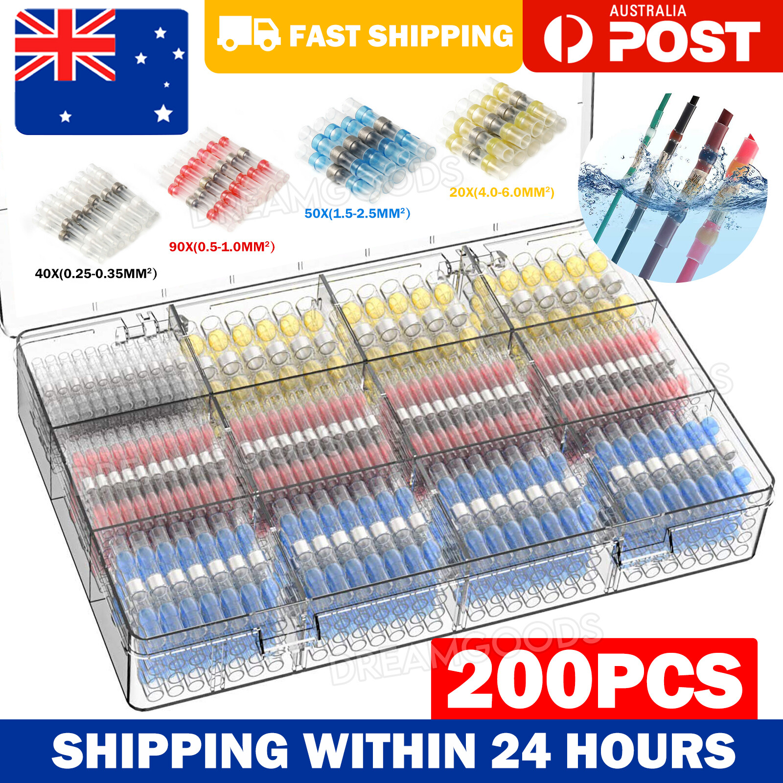 200PCS Solder Stick Waterproof Wire Connector Terminals Kit PE Seal Sleeve