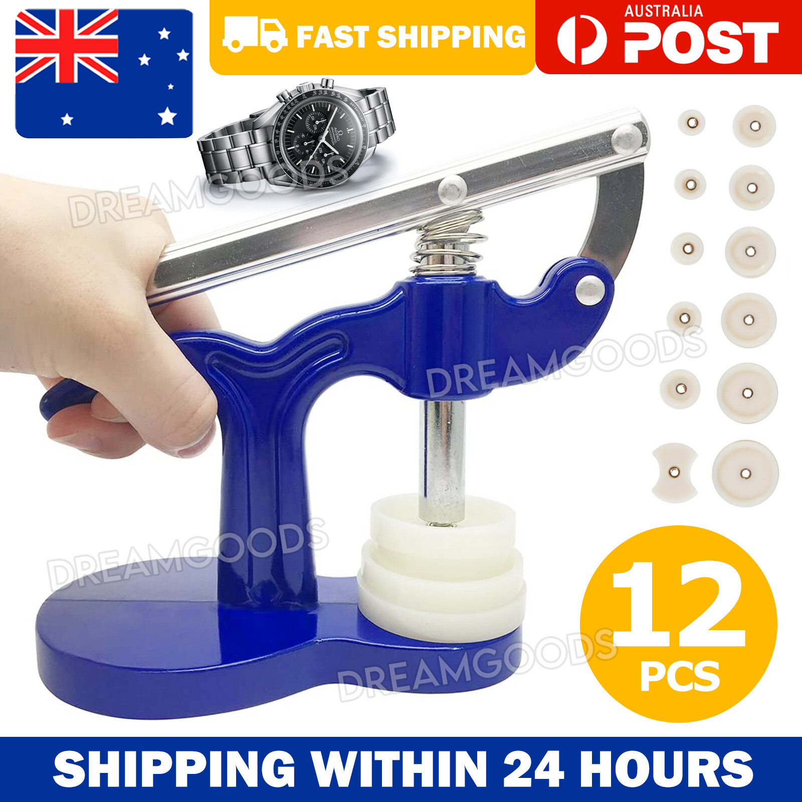 Watch Case Press Repair Kit 12 Dies Back Cover Closer Watchmaker Tool Set Opener