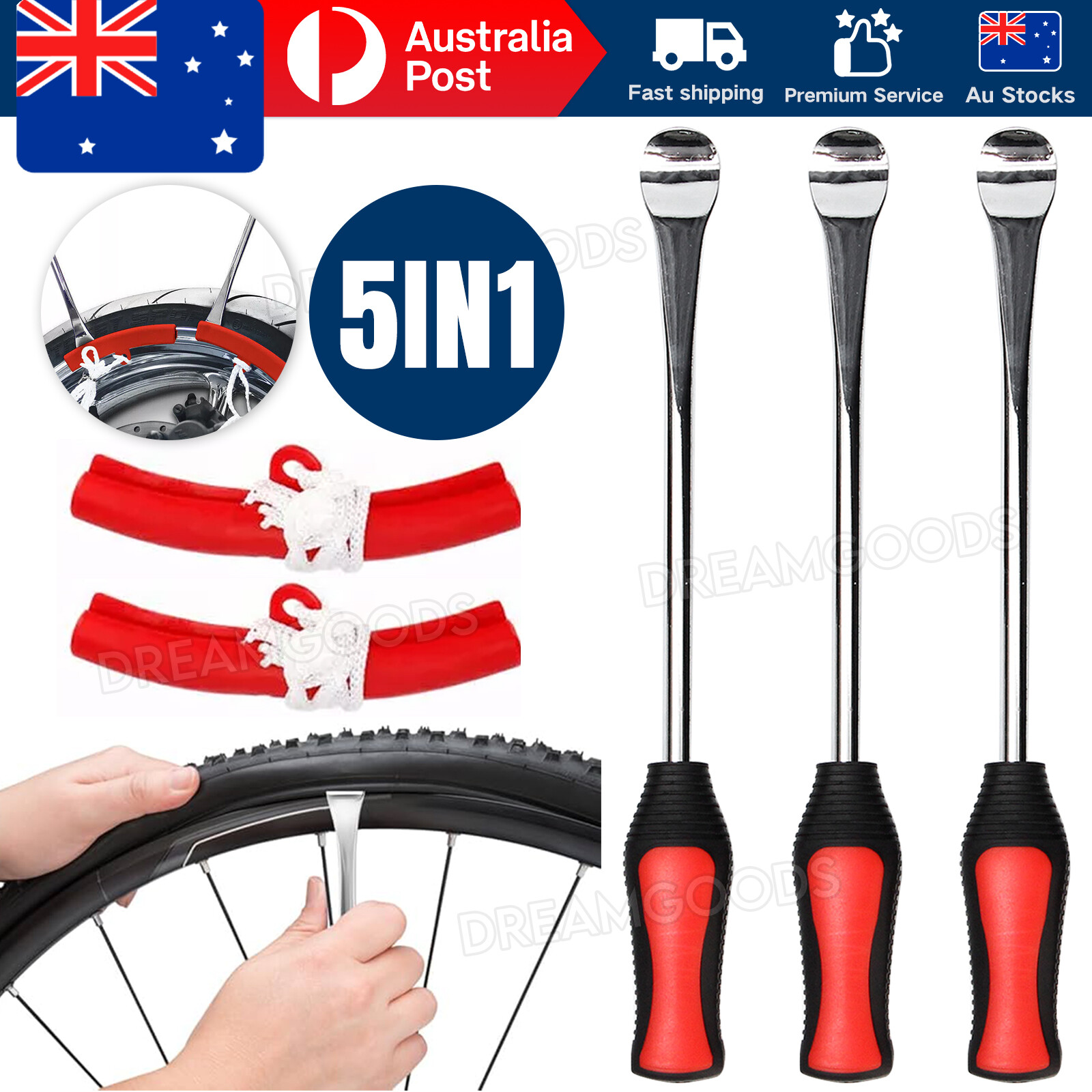 5IN1 Tyre Lever Spoon Tool Motorcycle Motorbike Tire Irons Steel 29x3.3x2.5cm