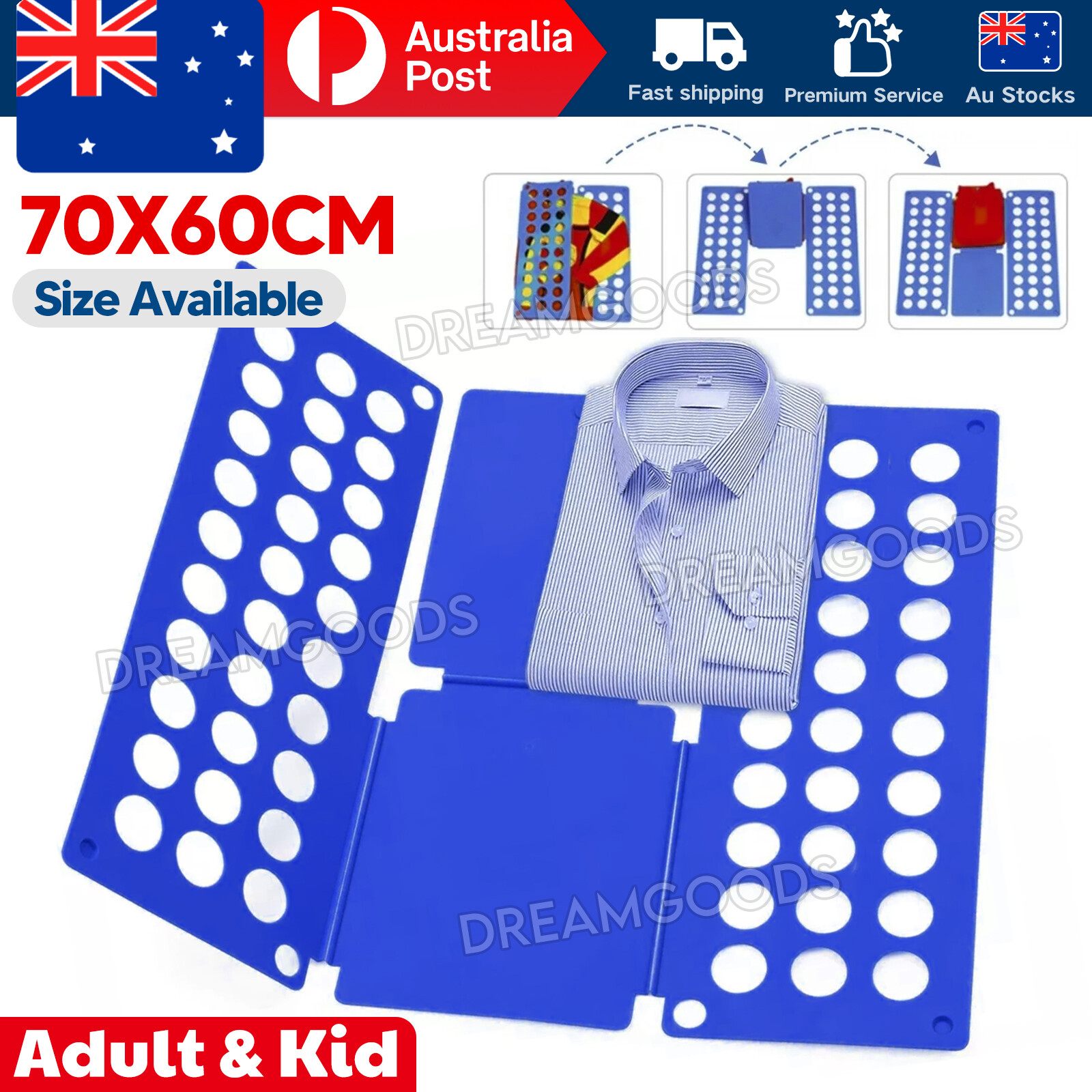 Magic Clothes Folder T-Shirt Folding Board Adult Laundry Organizer Plastic 70cm