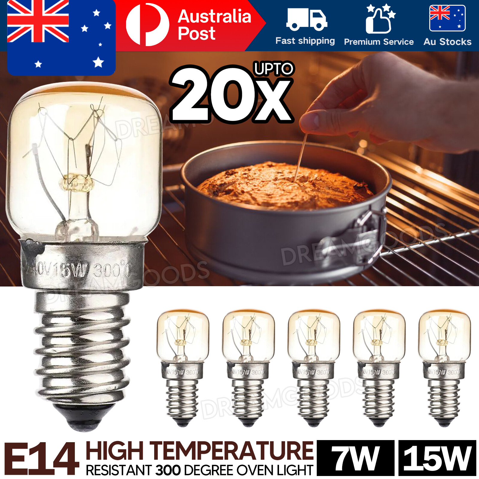 E14 Salt Lamp Globe Bulbs 7W/15W Heat Resisting 48x22MM Warm White 10/20Pcs