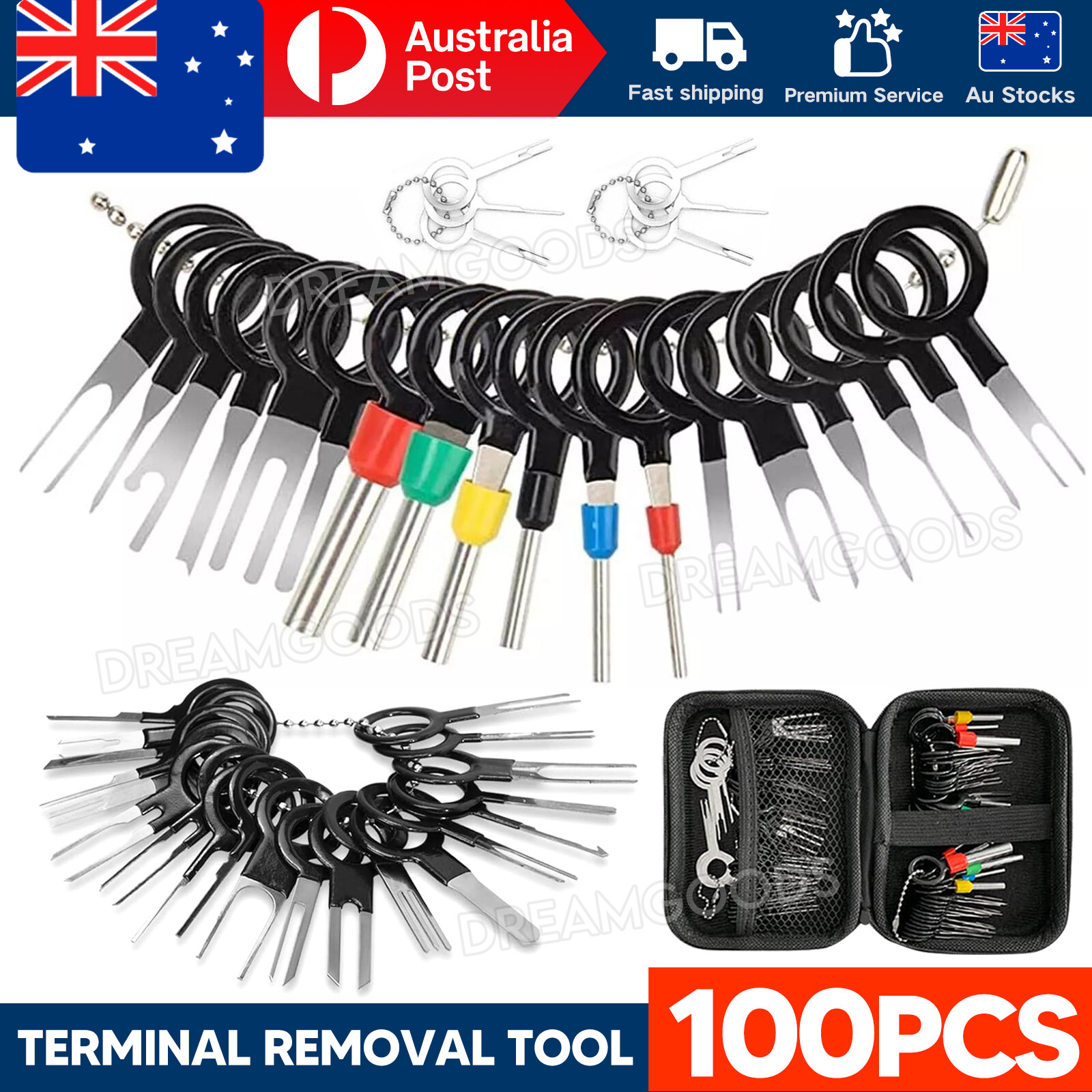 100x Auto Terminal Removal Tool Kit Pin Ejector Wire Harness Connector Set