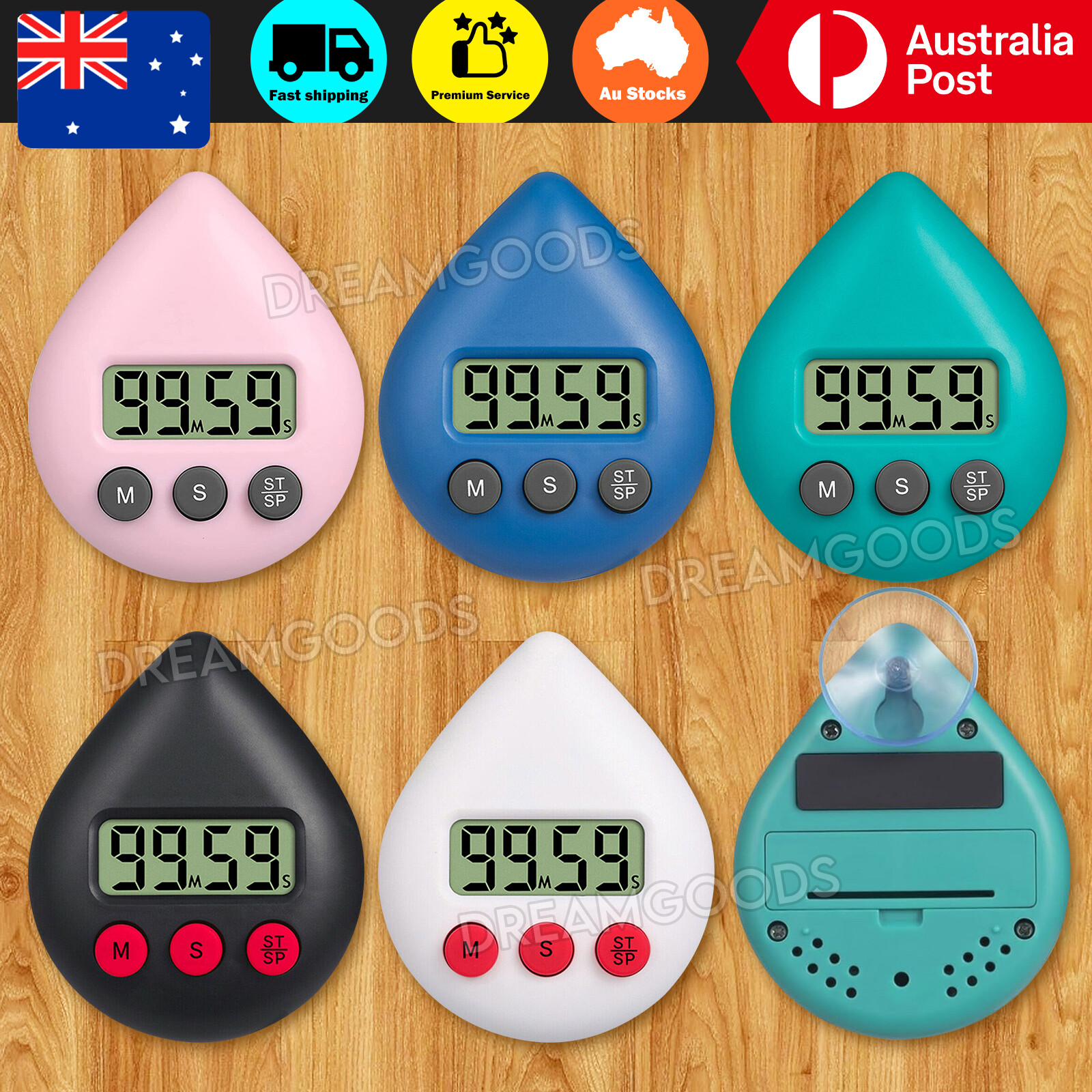 Digital Shower Timer Three Color Energy Saver ABS Black Hook Hanging Bathroom