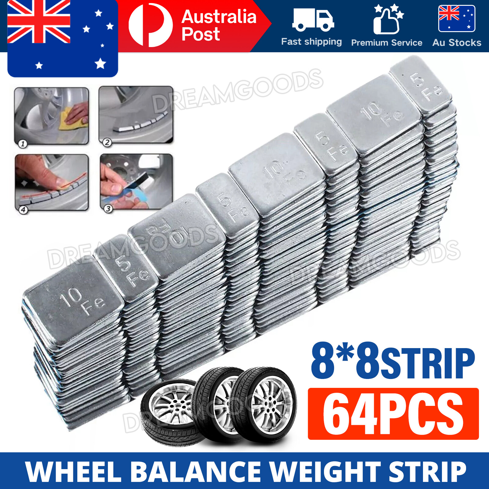 Wheel Balance Weights Stick-On Tape 5/10g Iron 151x19MM Car Truck Van
