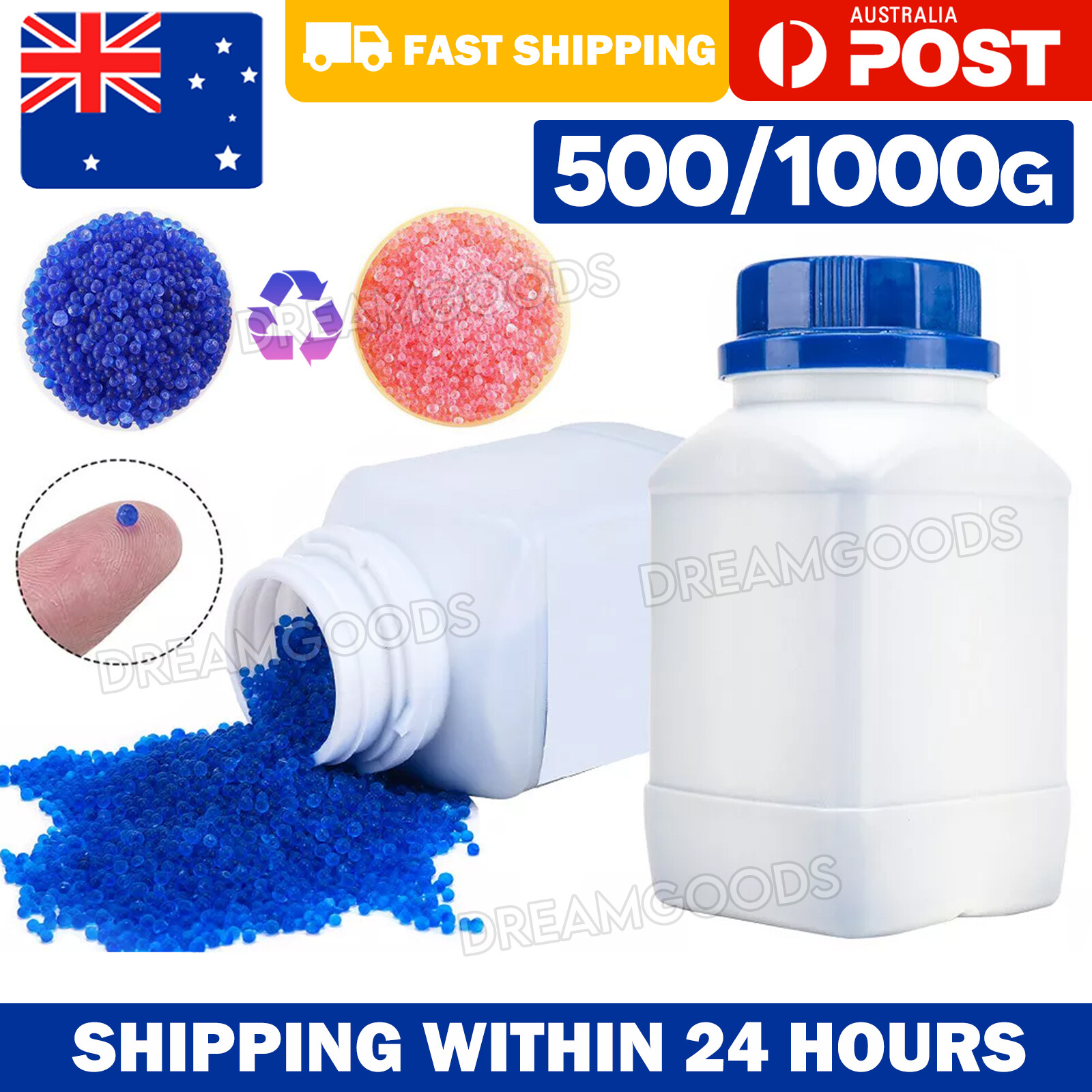 Silica Gel Beads 500g Reusable Moisture Absorber Desiccant BLUE Wide Use AU