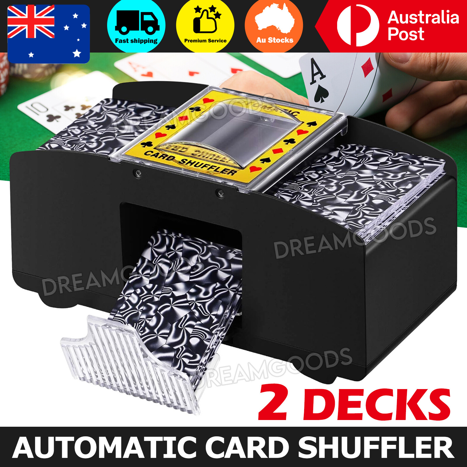 Automatic Card Shuffler Poker Playing Cards Black plastic 1-6 Cards 20.5 9.5CM