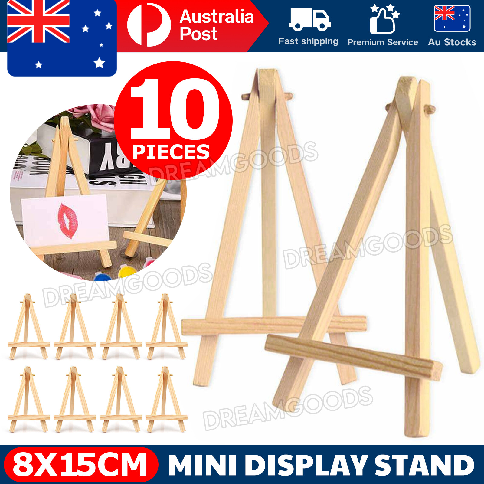 10PCS Mini Display Easels Beechwood Wooden Stand Canvas 8x15CM-Feature-Tabletop