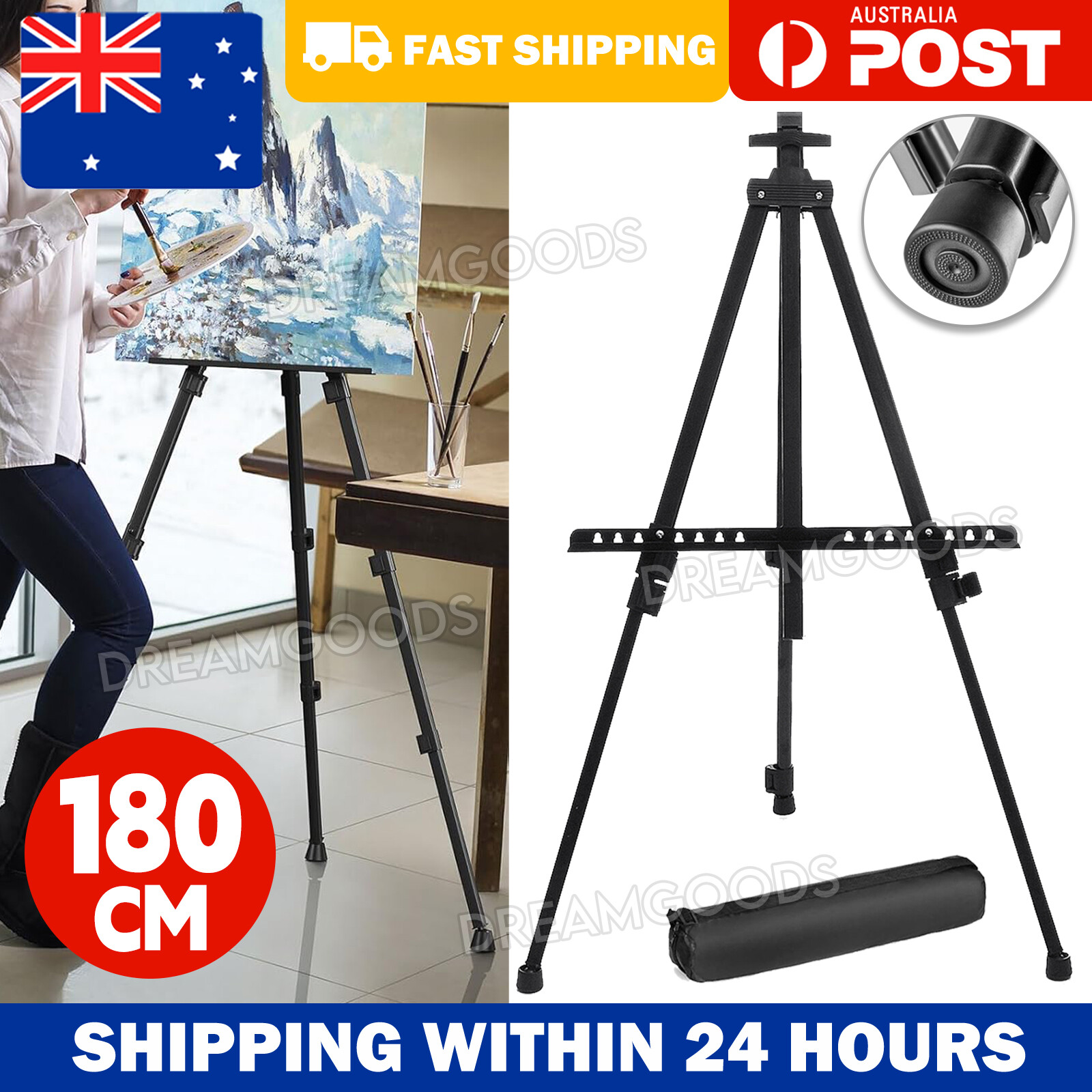 Portable Aluminum Folding Artist Easel Tripod Display Stand Adjustable Carry Bag