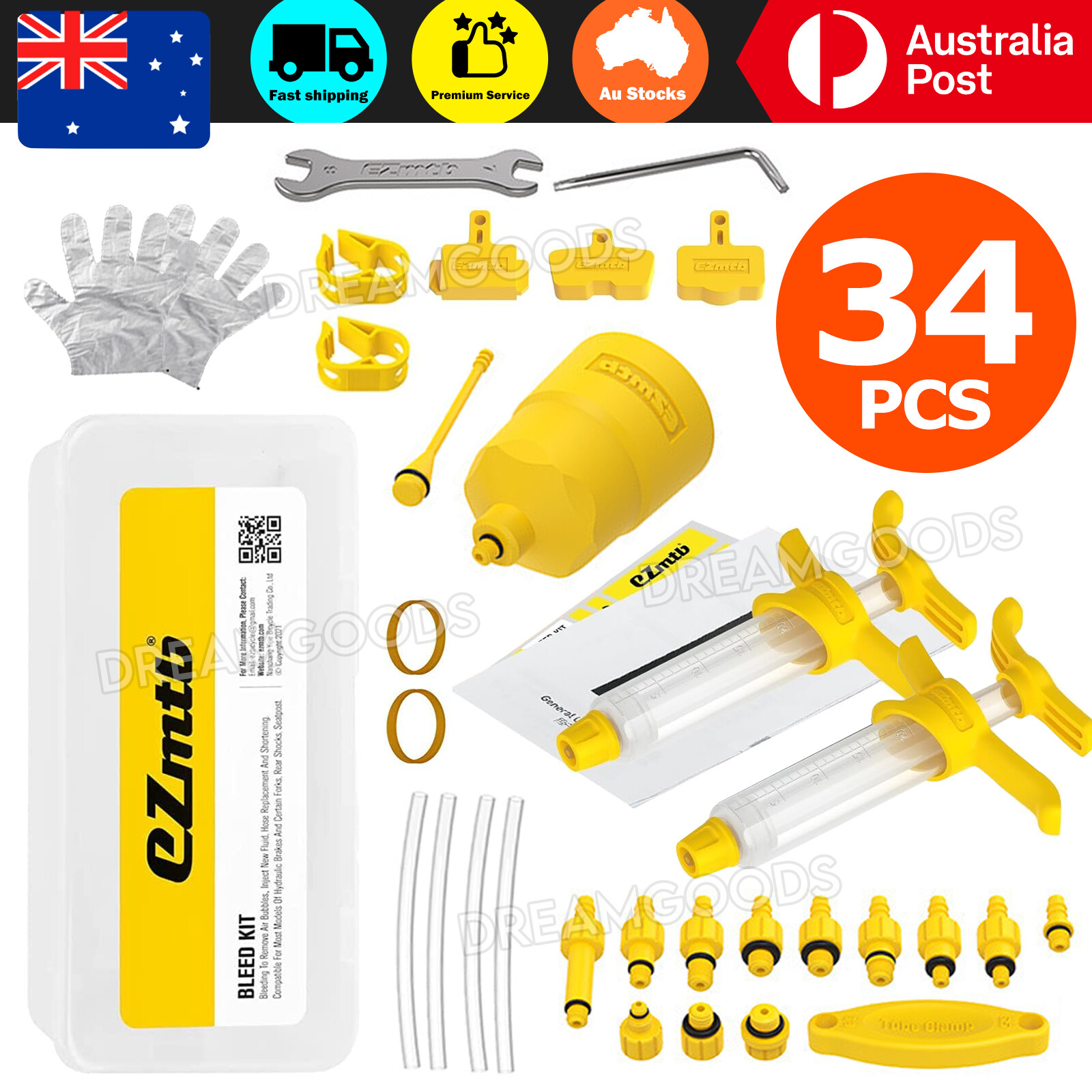 Bicycle Hydraulic Disc Brake Bleed Kit PVC Yellow Shimano Sram Tektro Margura