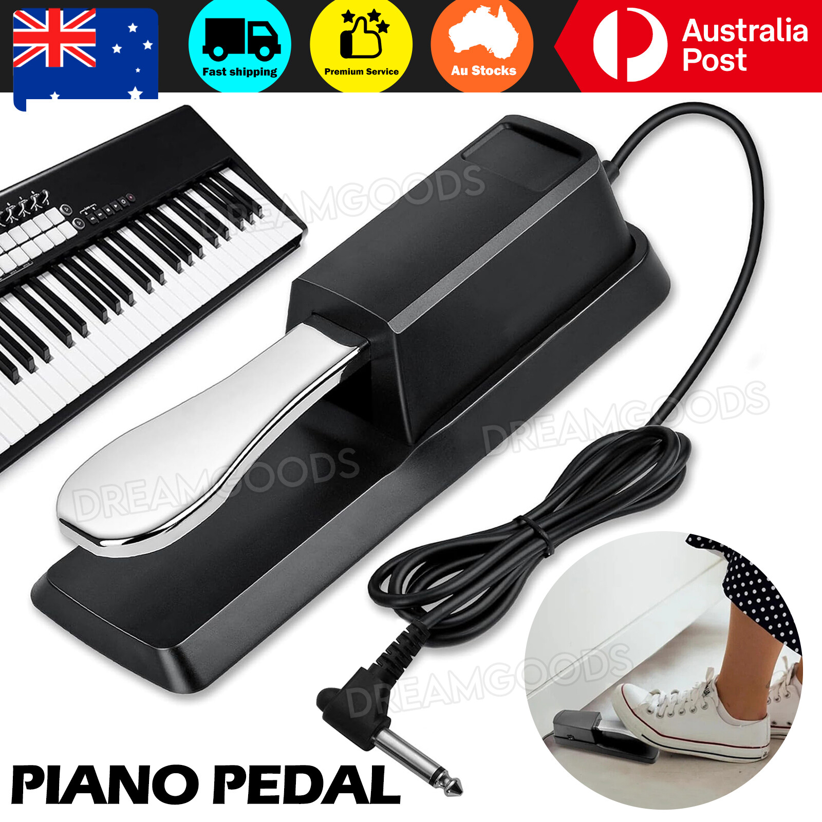 Universal Piano Damper Sustain Pedal Foot Switch for Electric Keyboard Digital