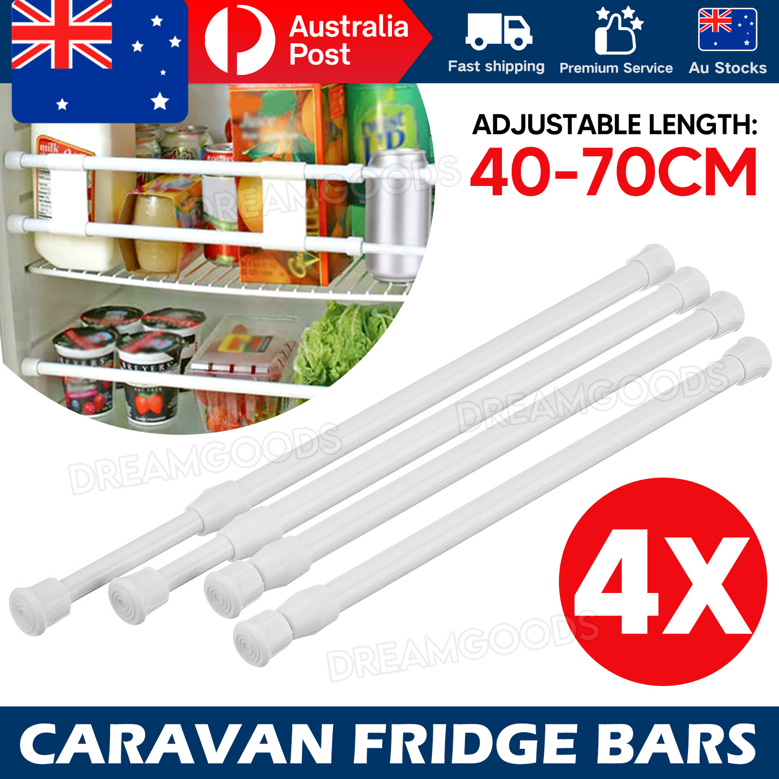 Caravan RV Motorhome Refrigerator Fridge 4 Adjustable Spring Loaded 2cm Kitchen