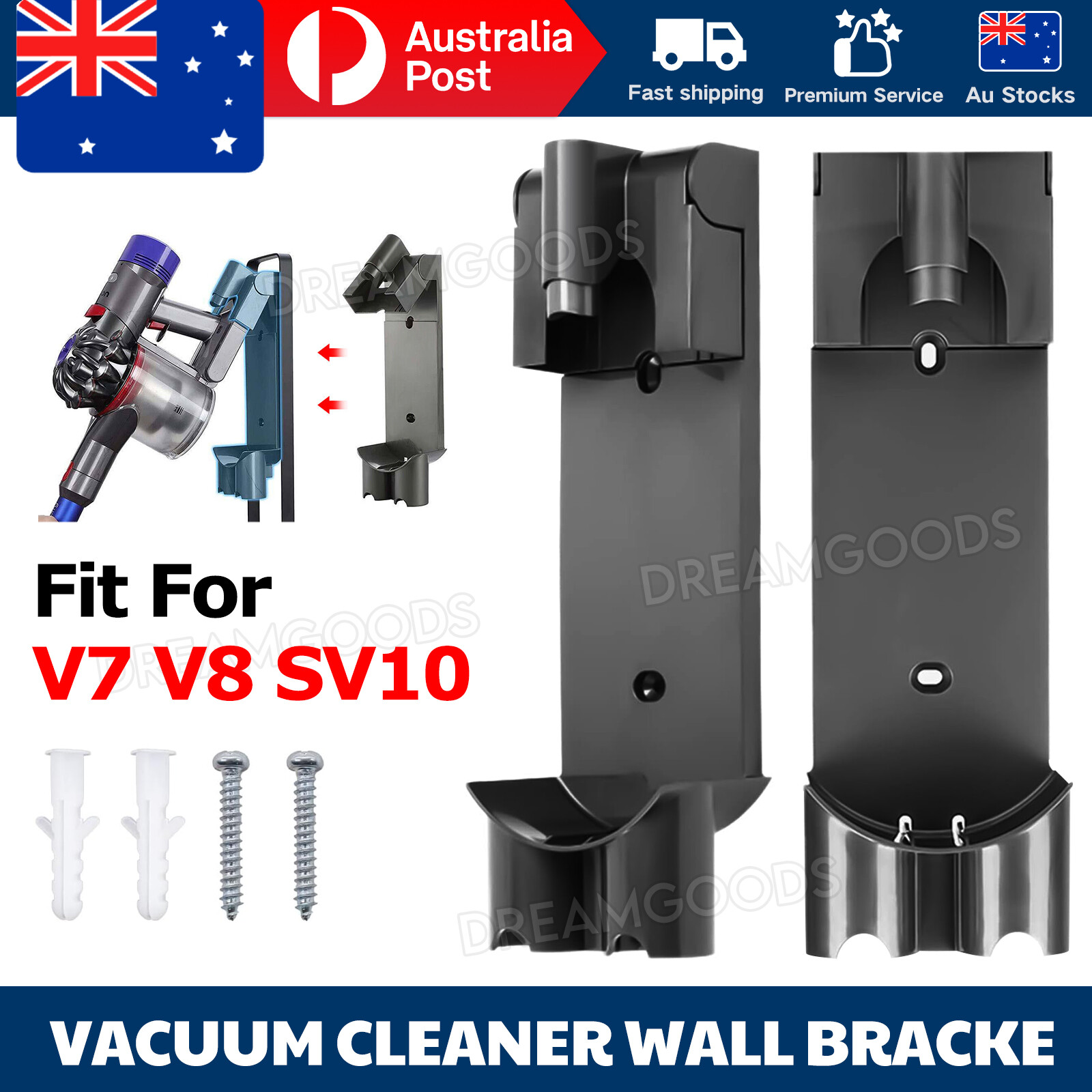 Dyson V7 V8 SV10 Wall Mount Bracket Black Handheld Vacuum Cleaner Dock Parts