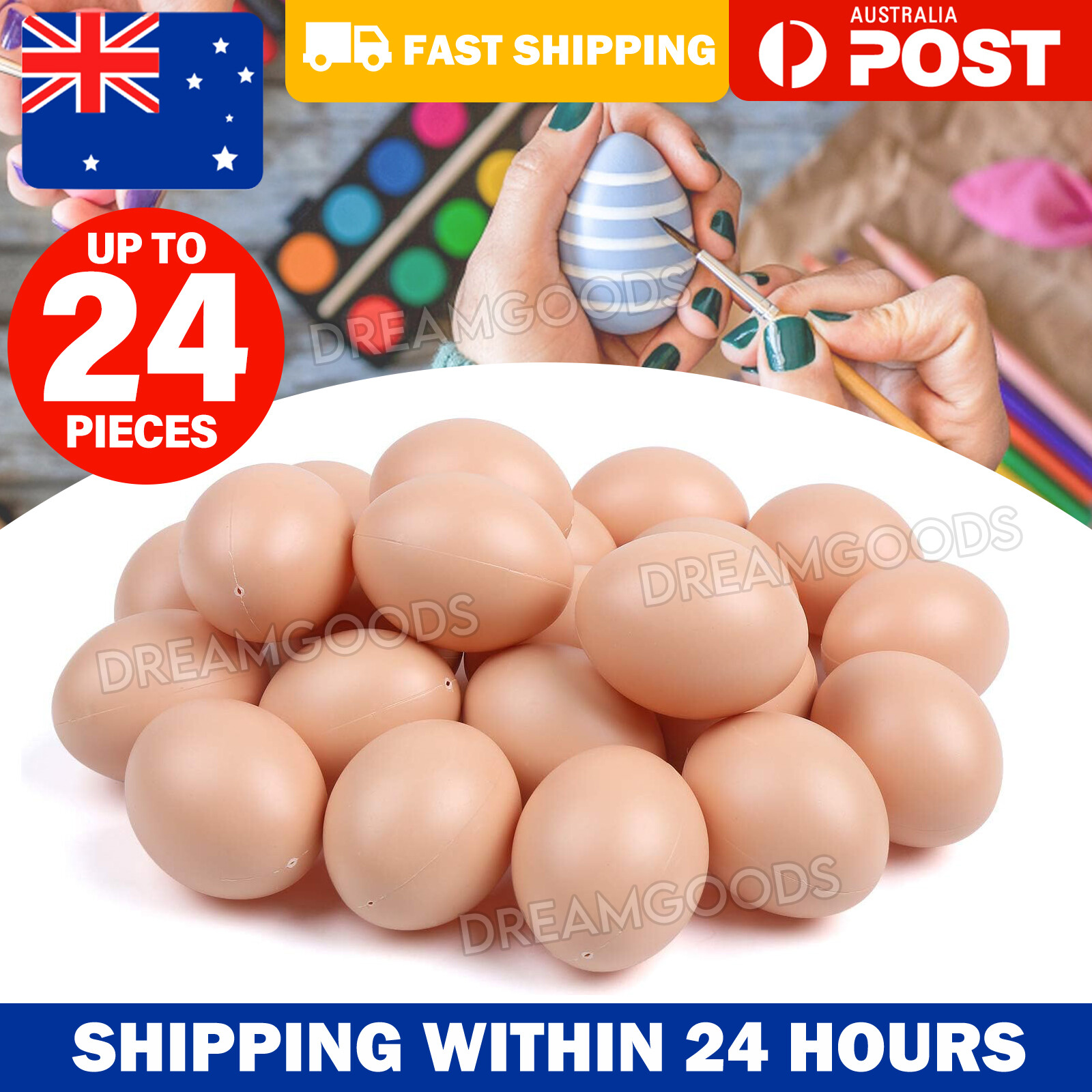 6PCS Plastic Fake Chicken Eggs Simulation Dummy Egg DIY Painting Craft 5.5cm
