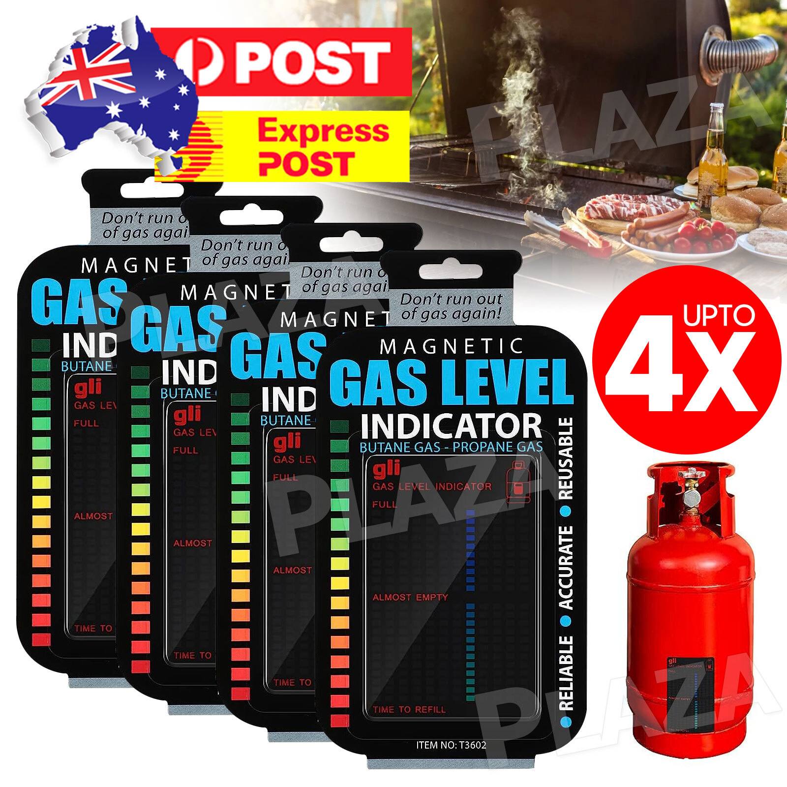 Magnetic Gas Tank Level Indicator Gauge LPG Propane Butane BBQ Reusable Black