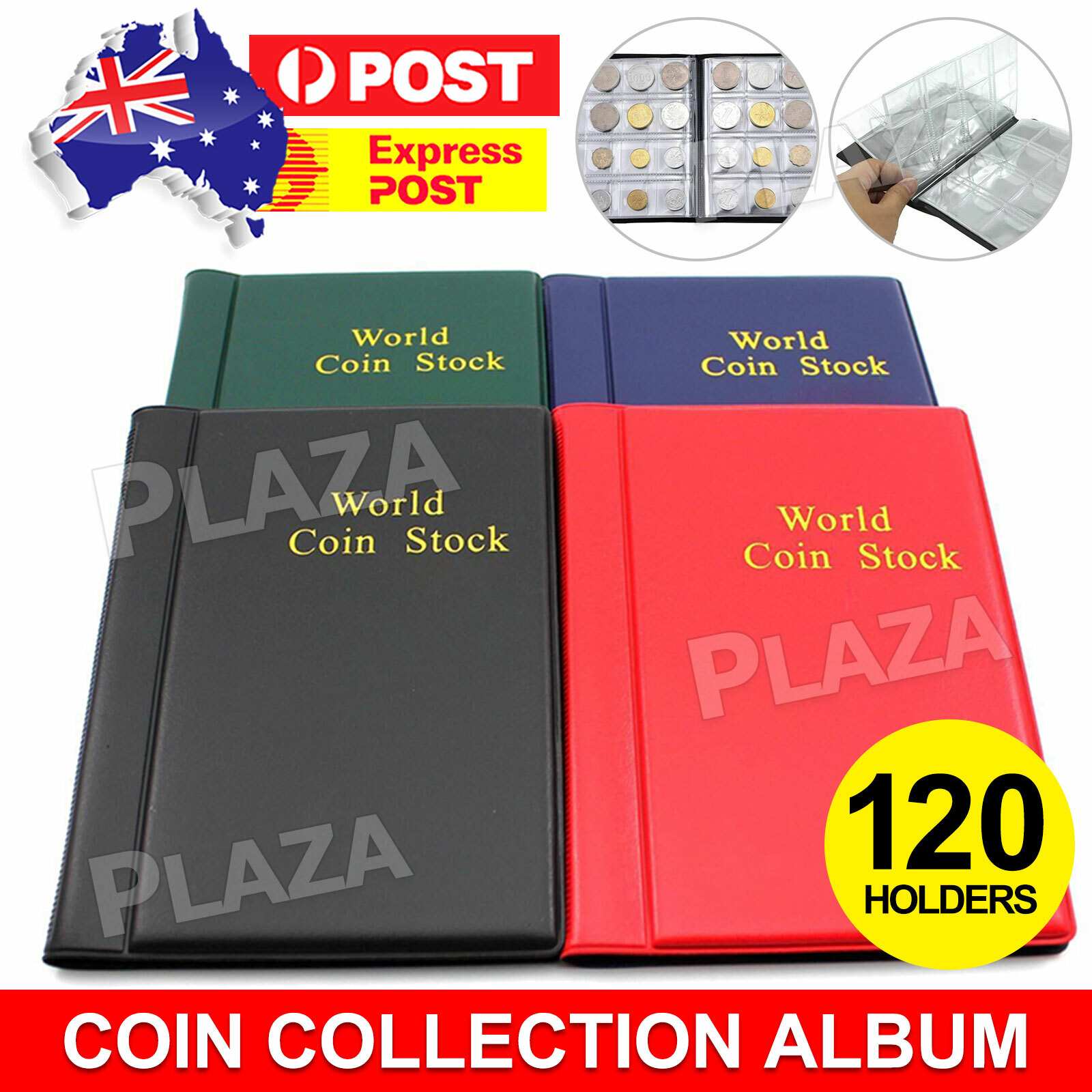 120 Pockets Collection Storage Album Money Holder 10 Pages 12 28mm Portable