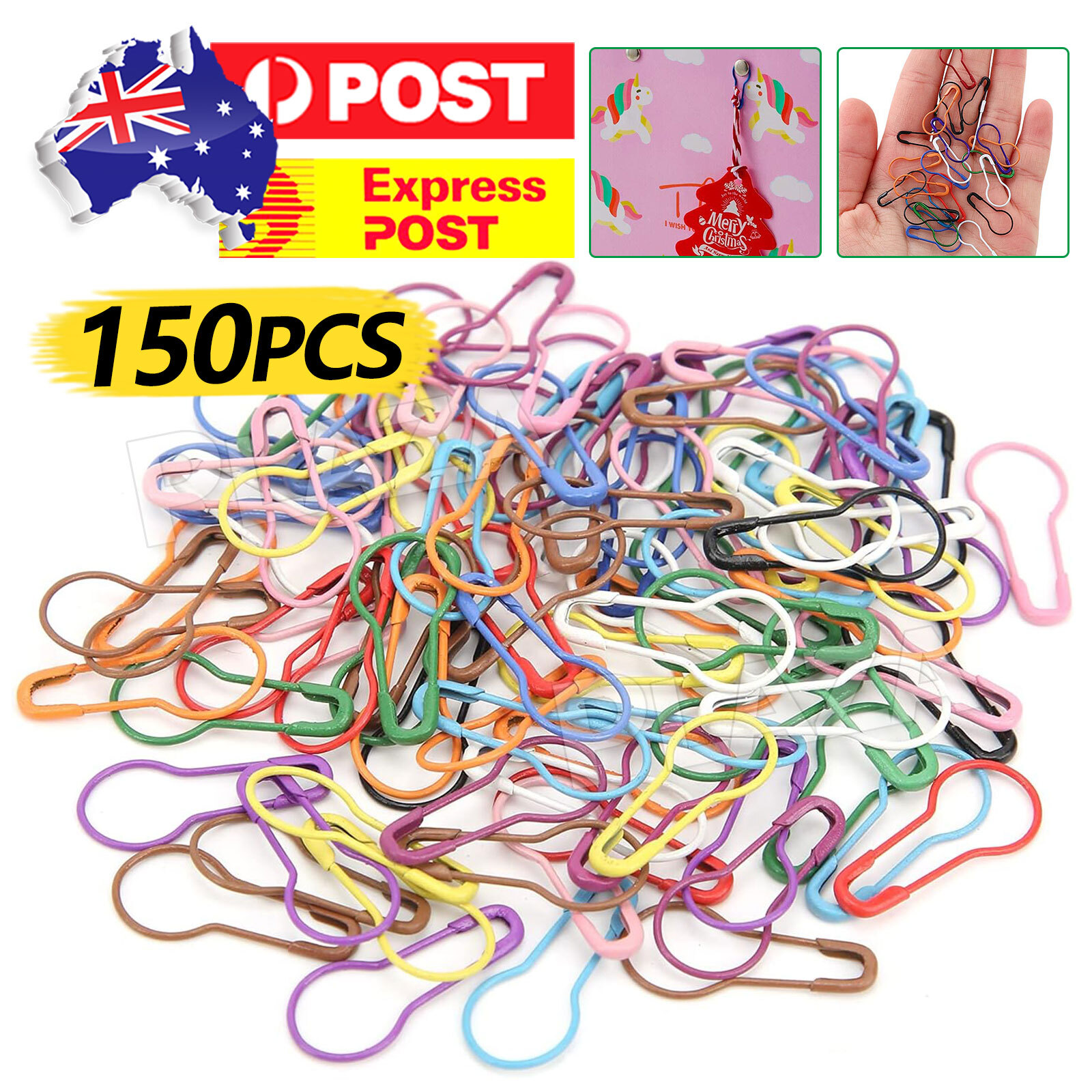 150PCS Knitting Crochet Stitch Markers 23x10MM Metal Mixed Color Accessories