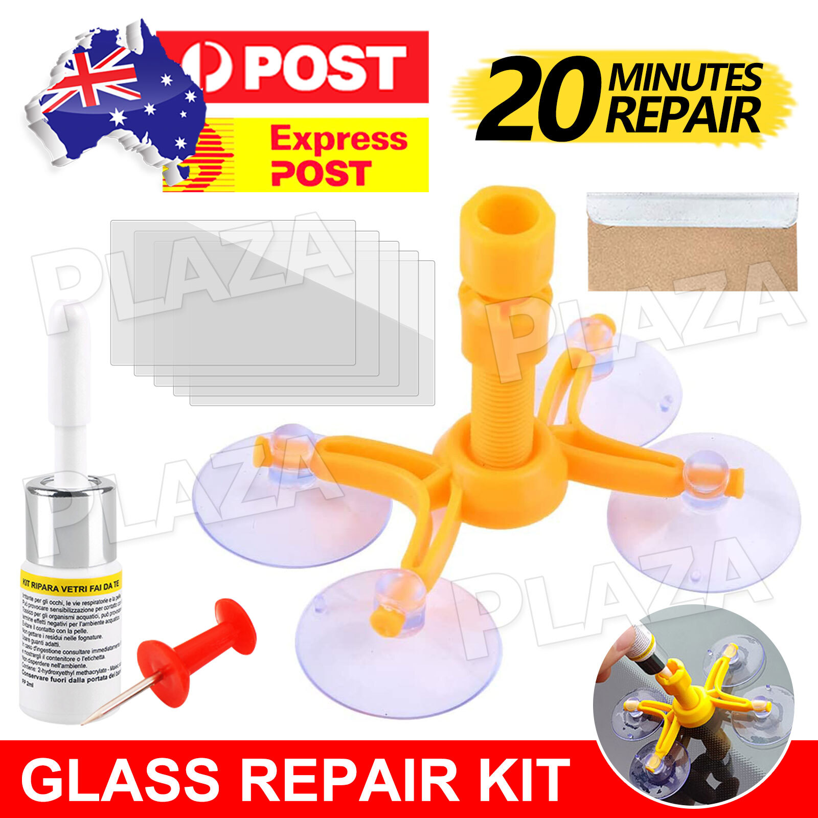 Windscreen Repair Kit Resin Tool Car Glass Chip Crack Recovery Laminated 25 mm