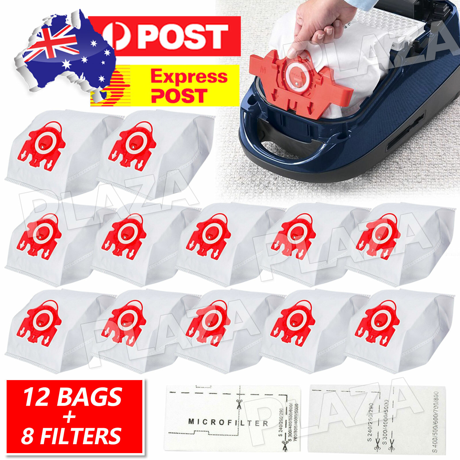 Miele FJM Vacuum Cleaner Bags 12x 8x Filters Synthetic Microfibre 3D Hyclean