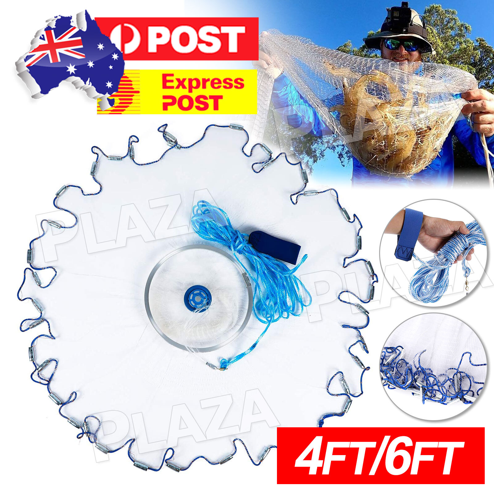 Fishing Cast Net 2.4M/3.6M High Strengthen Nylon Monofilament Full Spread Bait