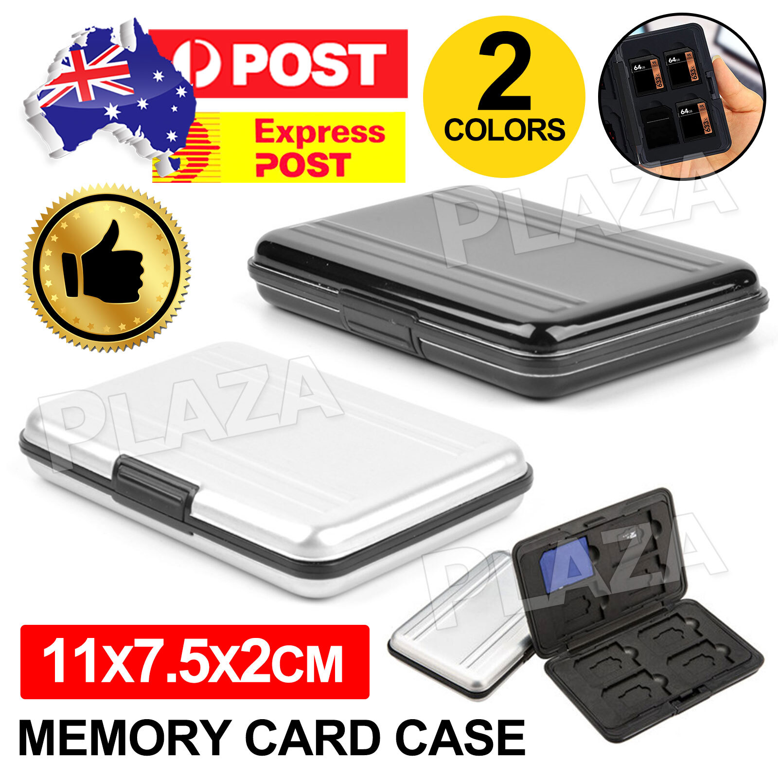 Waterproof Memory Card Storage Holder 8Slots for Micro SD SDXC SDHC TF Black AU