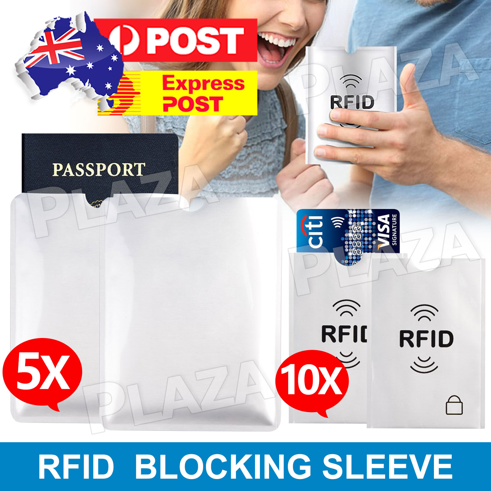 5 Passport RFID Blocking Sleeves Anti-scan 10.5X13.5CM Silver aluminum foil