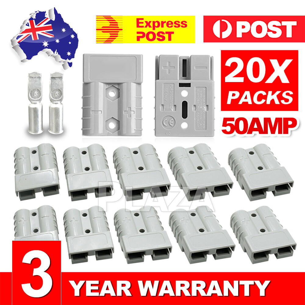 20X Anderson Compatible Plug Connectors 50Amp 6AWG 12-24V DC Grey Power Tool
