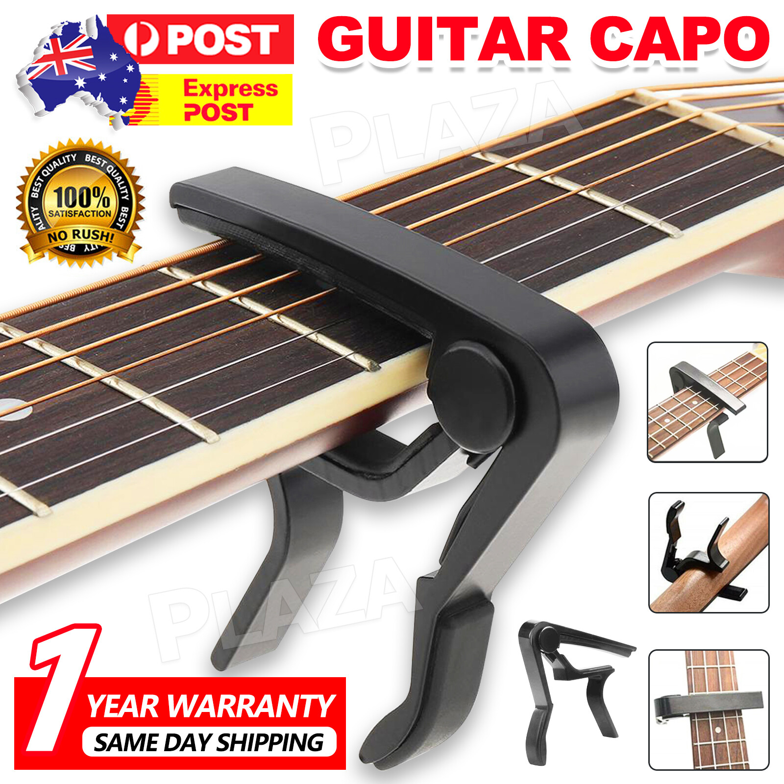 Aluminum Alloy Guitar Capo Black Quick Release Trigger Clamp Acoustic Electric