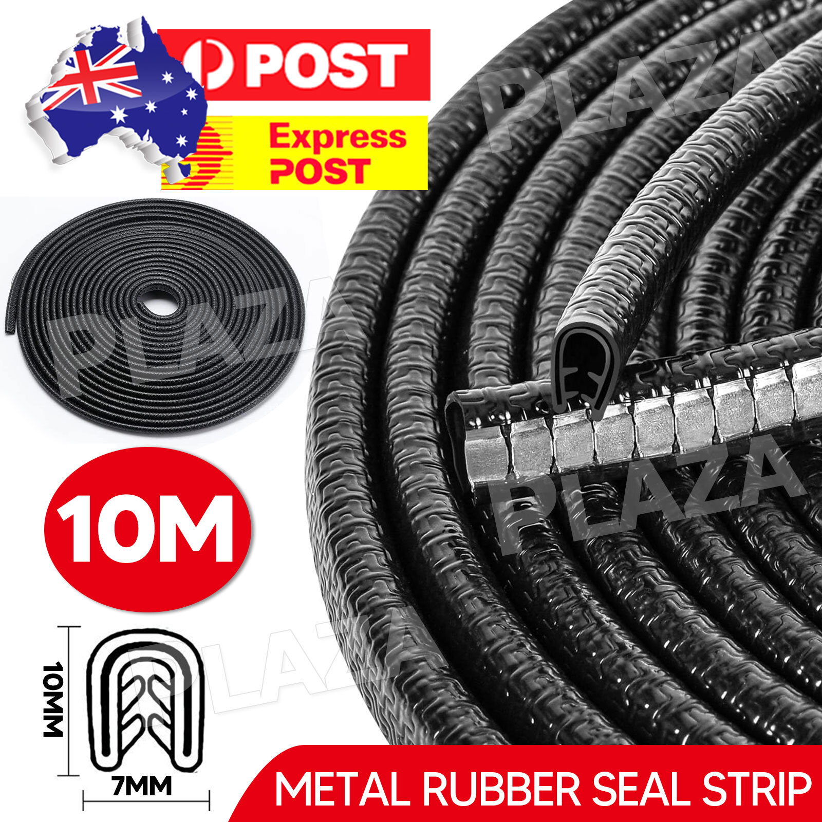 Universal Car Rubber Pinchweld Seal shape 10M Black Door Edge Trim Waterproof