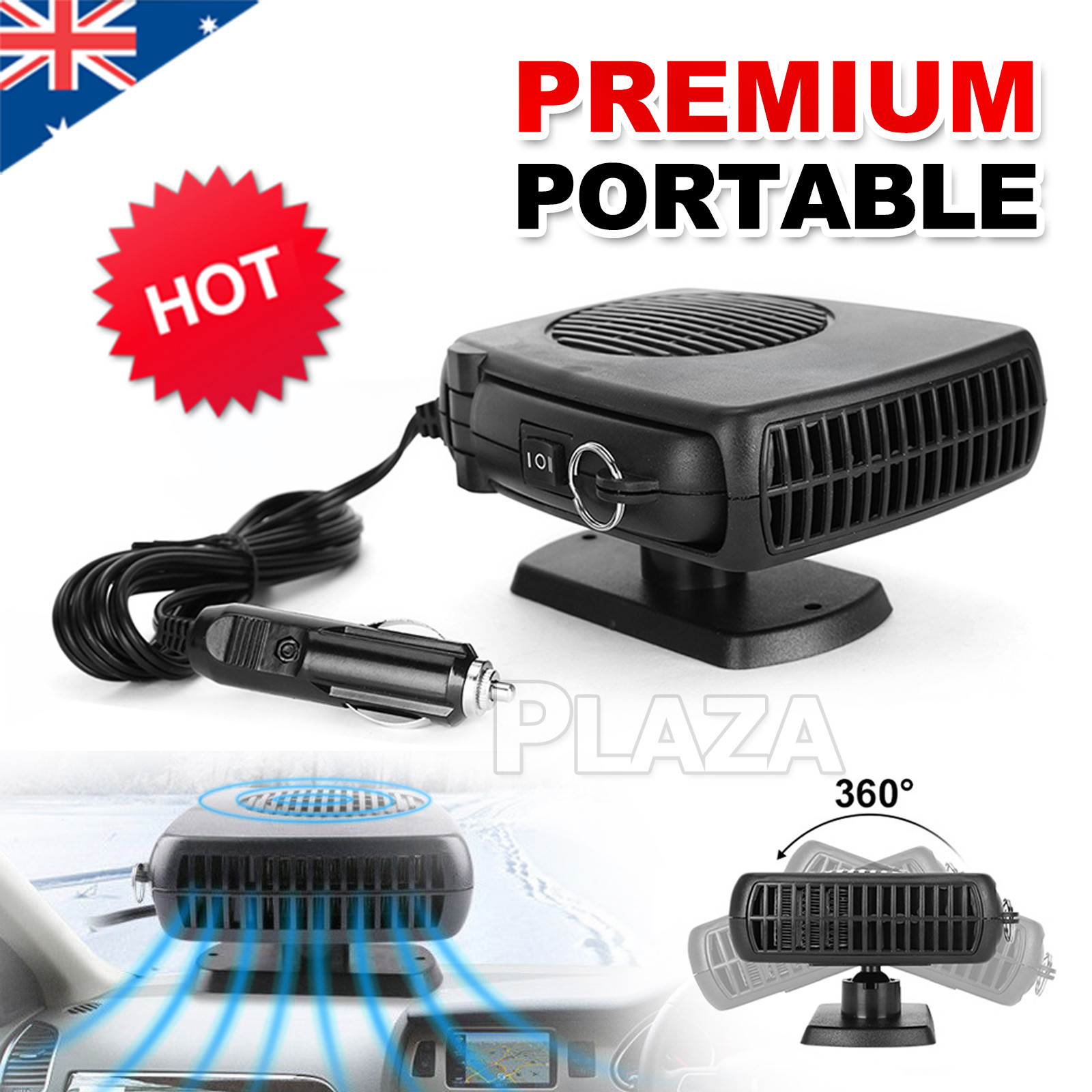 12V Portable Car Heater Fan Ceramic Defroster Demister Warm Cool Switch Vehicle
