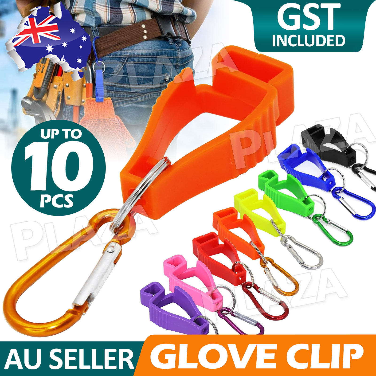 Glove Clip Holder Clamp Carabiner Hook Safety Work POM Stainless steel 12.5CM